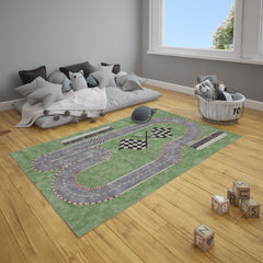 Race Track Kids Rug Design - Seggada